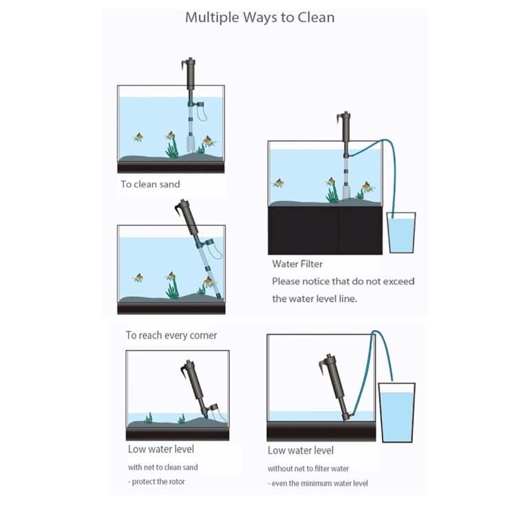 Electric Multi-functional Length Adjustable Fish Tank Cleaning Water Filter - Reluova