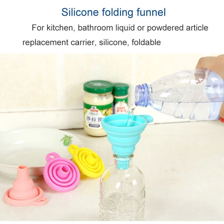 Mini Silicone Foldable Telescopic Funnel Random Color Delivery - Reluova