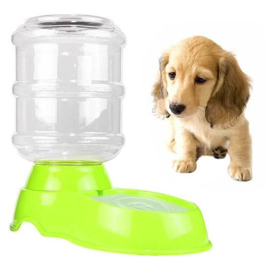 3.5L Pet Gravity Waterer Dogs Cats Plastic Self-Dispensing Gravity Pet Feeder(Green)-Reluova