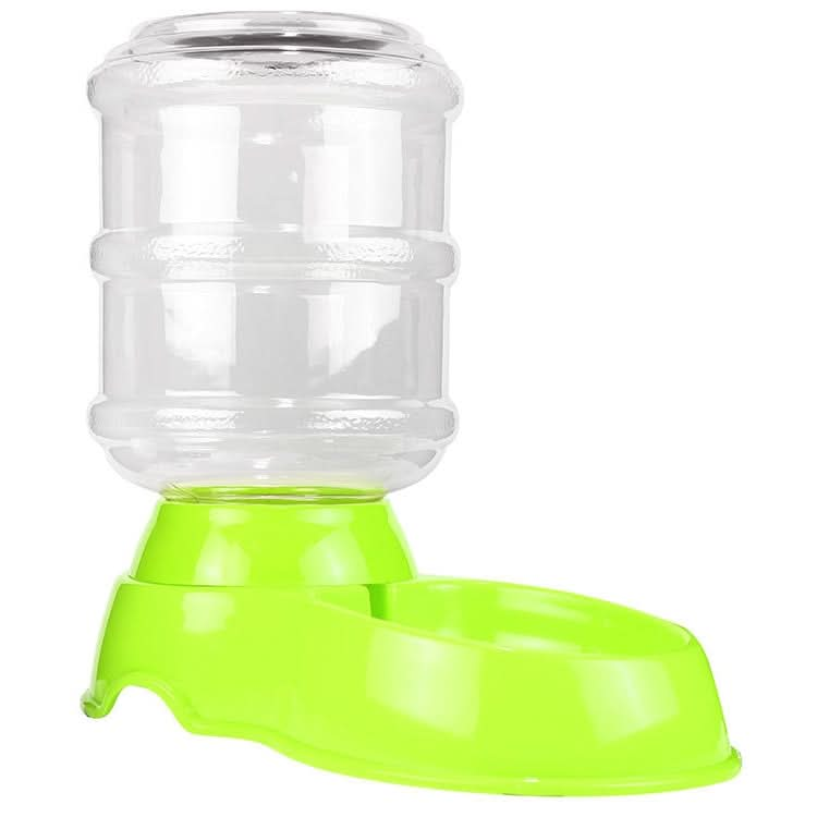 3.5L Pet Gravity Waterer Dogs Cats Plastic Self-Dispensing Gravity Pet Feeder(Green)-Reluova