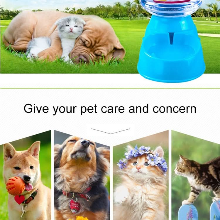 3.5L Pet Gravity Waterer Dogs Cats Plastic Self-Dispensing Gravity Pet Feeder(Green)-Reluova