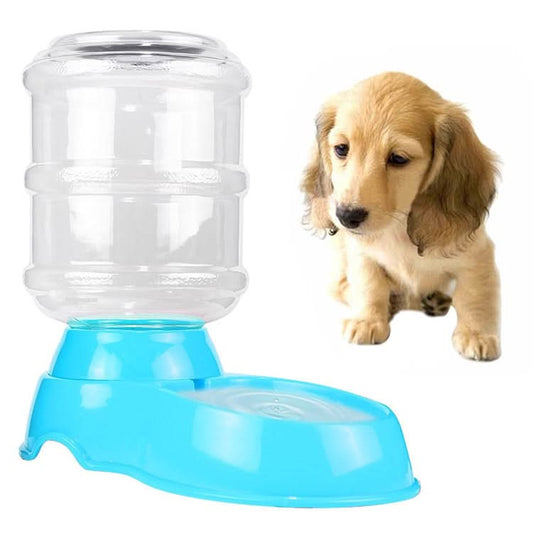 3.5L Pet Gravity Waterer Dogs Cats Plastic Self-Dispensing Gravity Pet Feeder(Blue)-Reluova