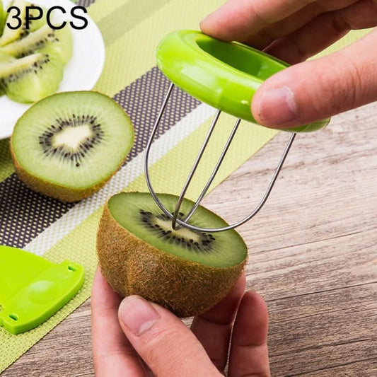 3 PCS Portable and Special ABS + Stainless Steel Kiwi Fruit Peeler, Random Color Delivery-Reluova