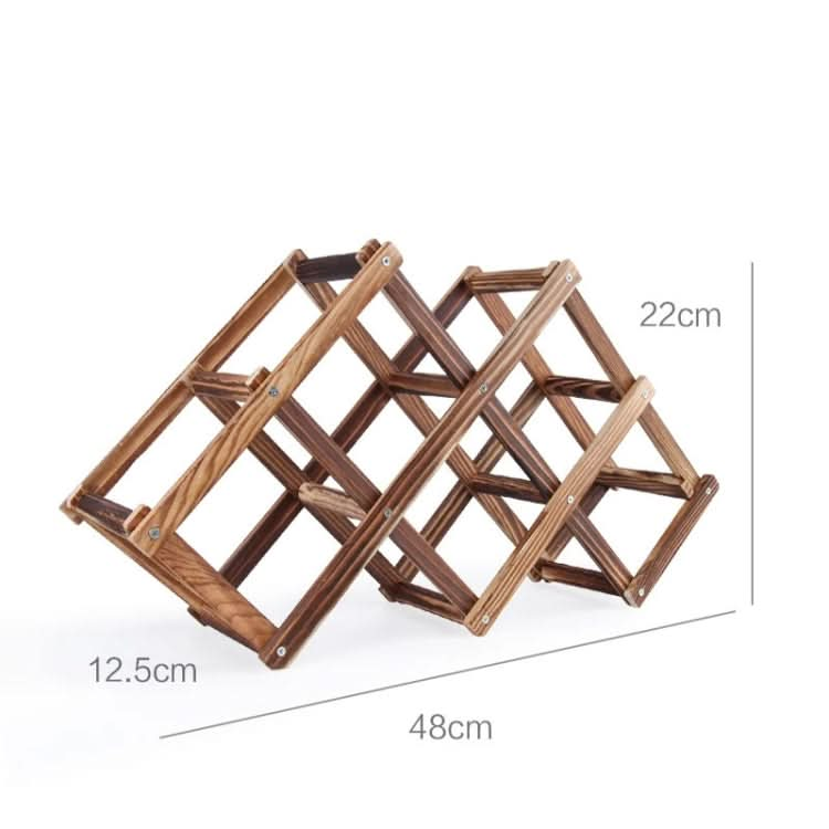 6 Bottles Racks Foldable Wine Stand Wooden Wine Holder Kitchen Bar Display Shelf-Reluova