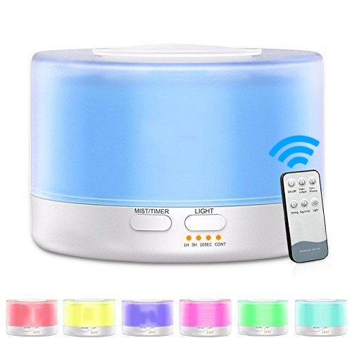 T700 Remote Control Clear White Air Humidifier Automatic Alcohol Sprayer Essential Oil Diffuser Ultrasonic Mist Maker Ultrasonic Aroma Diffuser Atomizer Color LED, Capacity: 700ml, DC 24V, US Plug