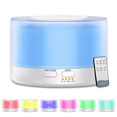 T700 Remote Control Clear White Air Humidifier Automatic Alcohol Sprayer Essential Oil Diffuser Ultrasonic Mist Maker Ultrasonic Aroma Diffuser Atomizer Color LED, Capacity: 700ml, DC 24V, US Plug Reluova