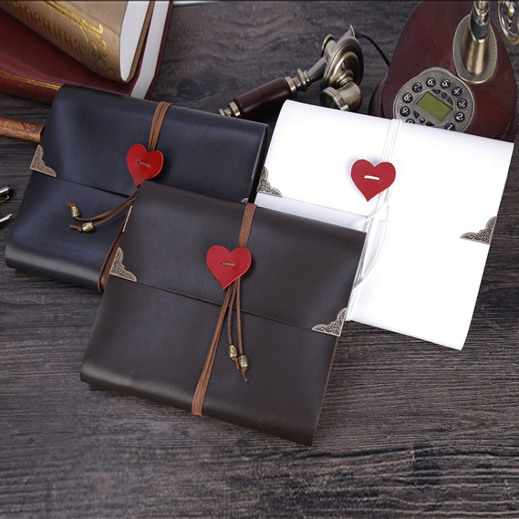 DIY Creativity Loose-leaf Imitation Leather Retro Love Heart Lock Pattern Commemorative Photo Album, Size: M