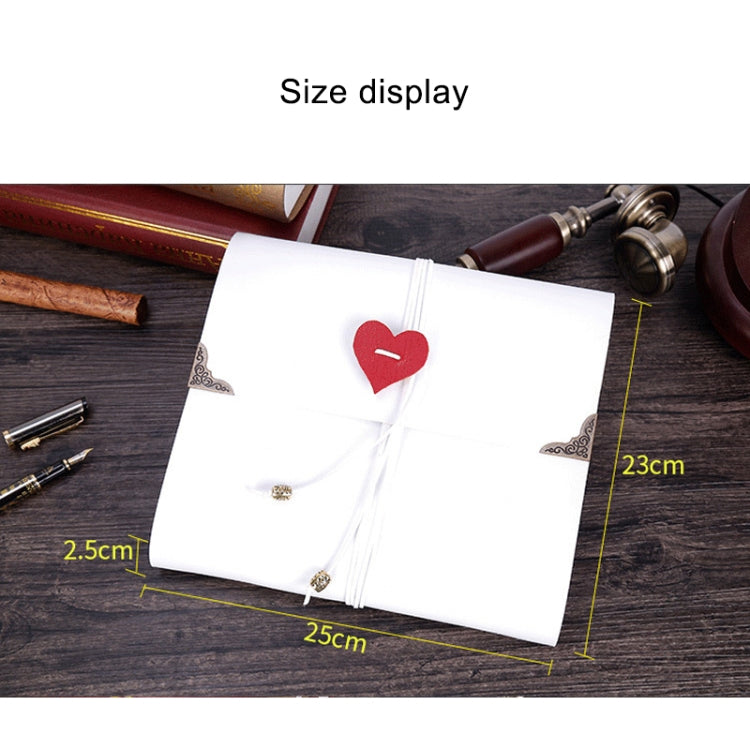 DIY Creativity Loose-leaf Imitation Leather Retro Love Heart Lock Pattern Commemorative Photo Album, Size: L