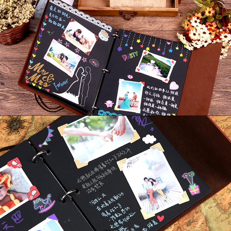 DIY Creativity Loose-leaf Imitation Leather Retro Love Heart Lock Pattern Commemorative Photo Album, Size: L Reluova