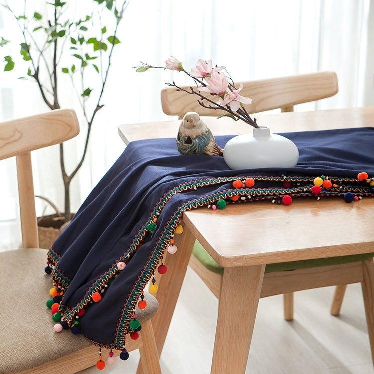 New Fashion European Ethnic Style Colorful Ball Tassel Cotton Tablecloth My Store