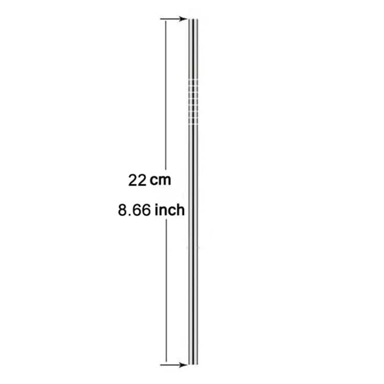 5pcs Reusable Stainless Steel Straight Drinking Straw + Cleaner Brush Set Kit,  215*6mm-Reluova