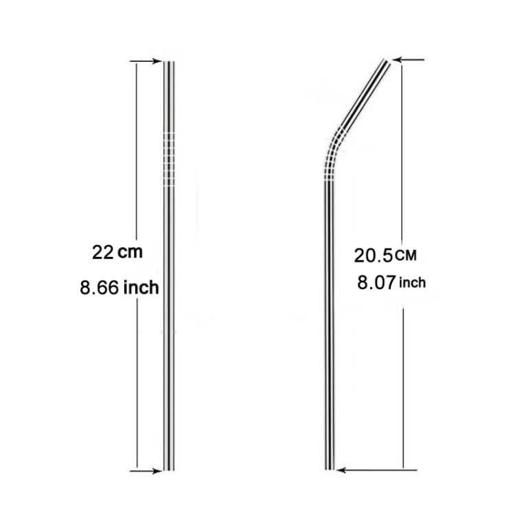 4pcs Reusable Stainless Steel Drinking Straw + Cleaner Brush Set Kit,  215*6mm-Reluova