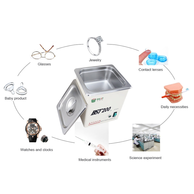 BEST-200 1.5L Stainless Steel Ultrasonic Cleaner (Voltage 220V) Reluova