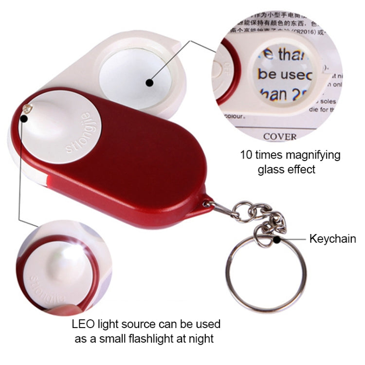 BEST BST-J106 10X Pocket Magnifier with LED Light, Random Color Delivery