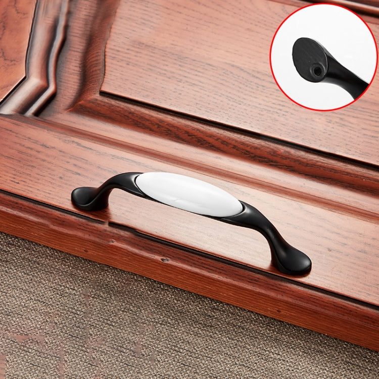 5006_96 Black and White Ceramic Closet Cabinet Handle Pitch: 96mm My Store