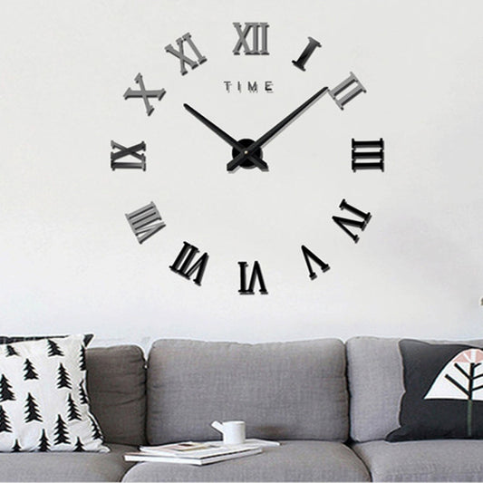 Bedroom Home Decoration Frameless Roman Numeral Large DIY Wall Sticker Mute Clock, Size: 100*100cm My Store