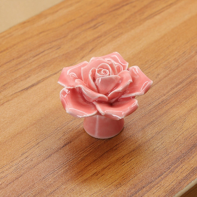 41mm Rose Shape Modern Literary Color Glazed Ceramic Cabinet Drawer Handle My Store