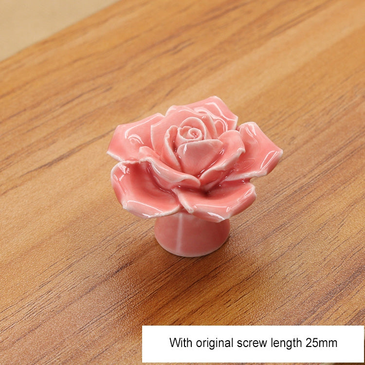 41mm Rose Shape Modern Literary Color Glazed Ceramic Cabinet Drawer Handle My Store