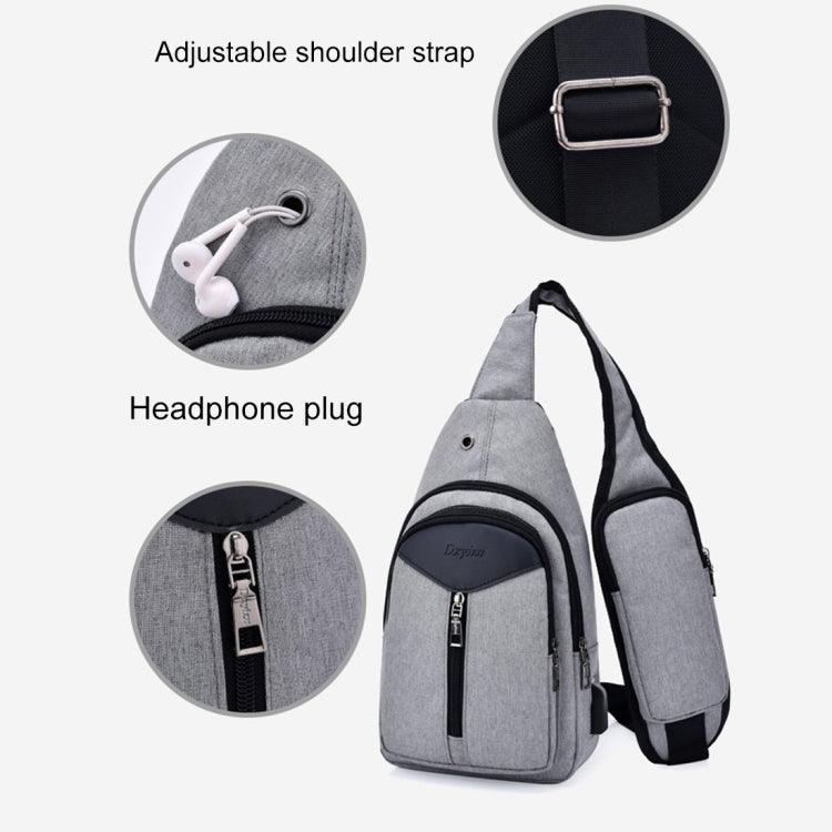 Portable Backpack Casual Outdoor Unisex Shoulder Bags Triangle Design Crossbody Bags Outdoor Sports Riding Shoulder Bag with External USB Charging Interface and Headphone Plug Reluova