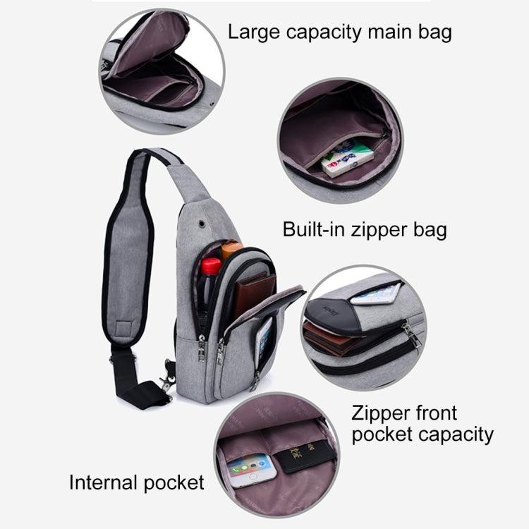 Portable Backpack Casual Outdoor Unisex Shoulder Bags Triangle Design Crossbody Bags Outdoor Sports Riding Shoulder Bag with External USB Charging Interface and Headphone Plug Reluova