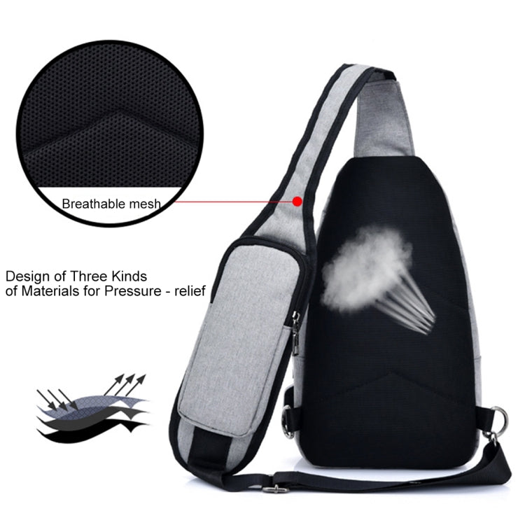 Portable Backpack Casual Outdoor Unisex Shoulder Bags Triangle Design Crossbody Bags Outdoor Sports Riding Shoulder Bag with External USB Charging Interface and Headphone Plug Reluova