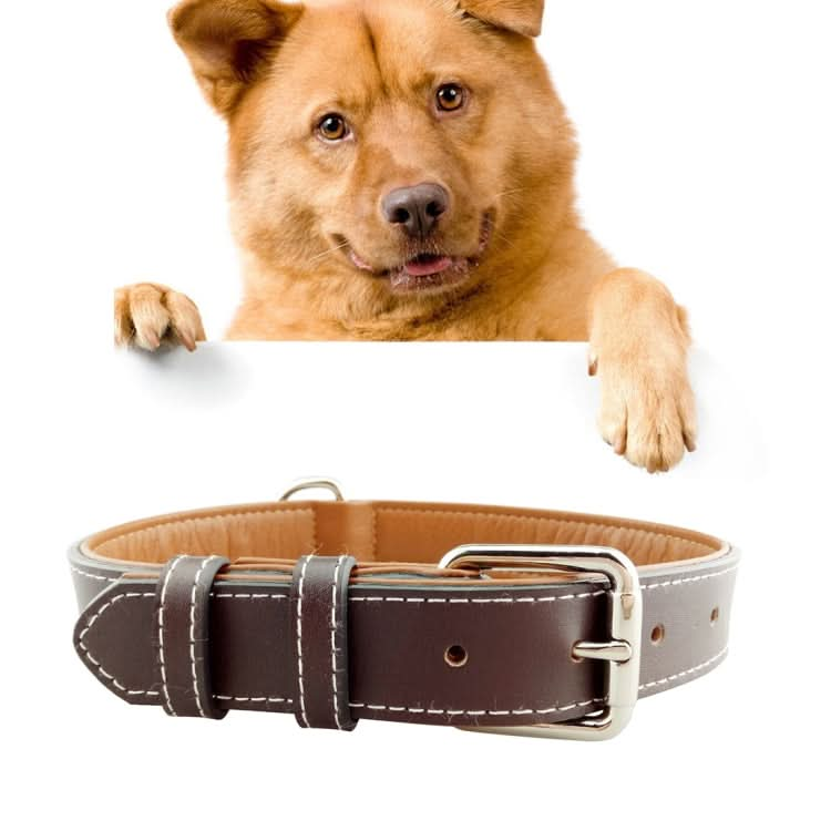 Leather Pet Dog Collar Pet Products Big Dog Collar, Size: M, 2 * 42cm - Reluova