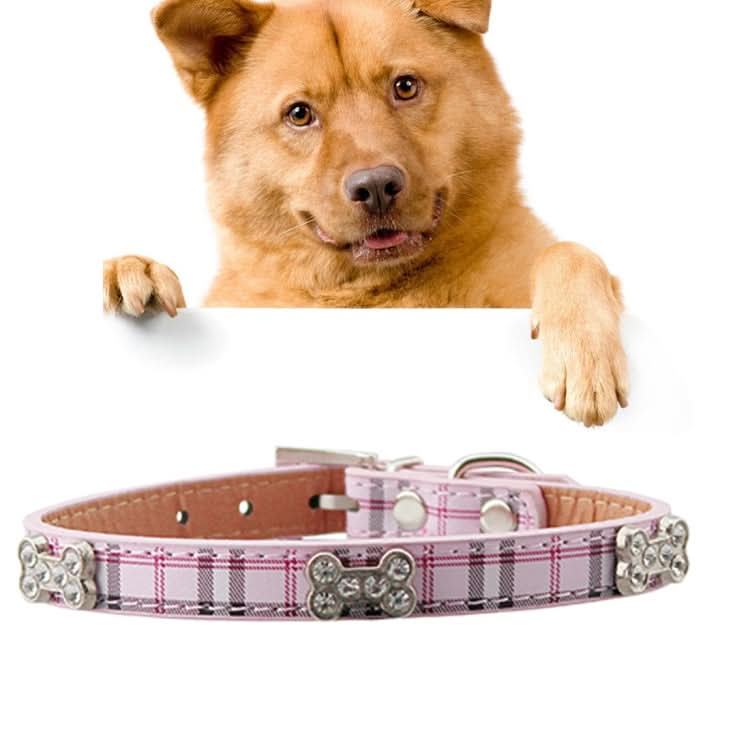 PU Leather with Bone Designs Pet Dog Collar Pet Products, Size: L, 2.5 * 51cm - Reluova