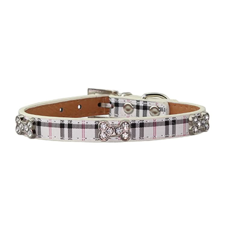 PU Leather with Bone Designs Pet Dog Collar Pet Products, Size: S, 1.5 * 37cm - Reluova