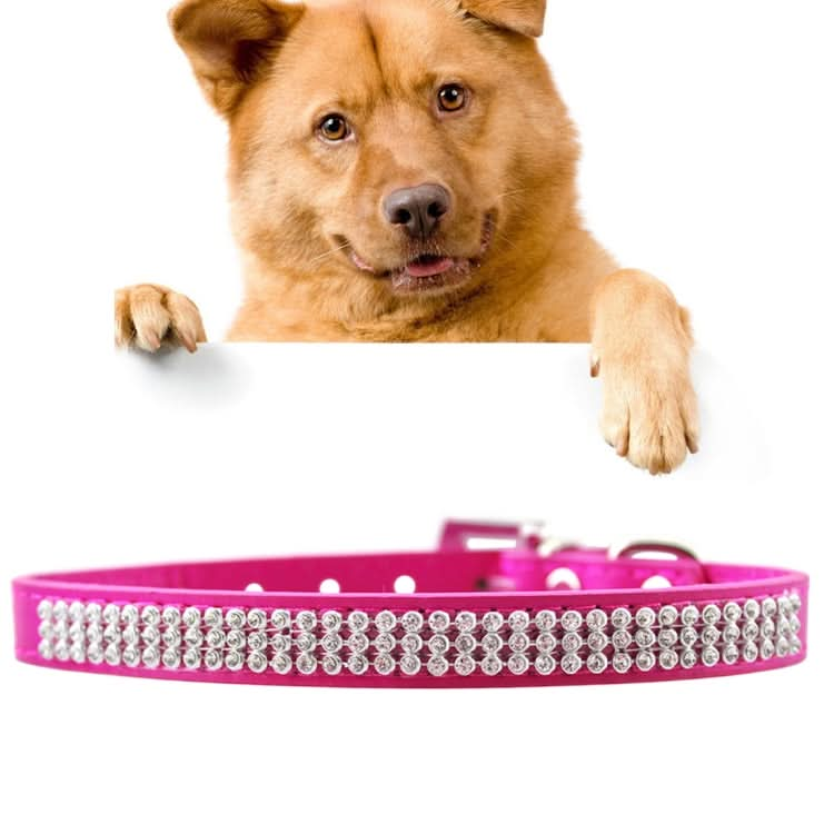 PU Diamond Studded Pet Collar Dog Collar Pet Products, Size: S, 1.5 * 37cm - Reluova