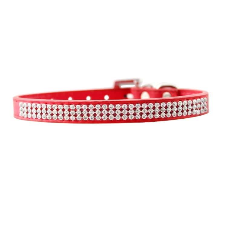 PU Diamond Studded Pet Collar Dog Collar Pet Products, Size: M, 2 * 42cm - Reluova