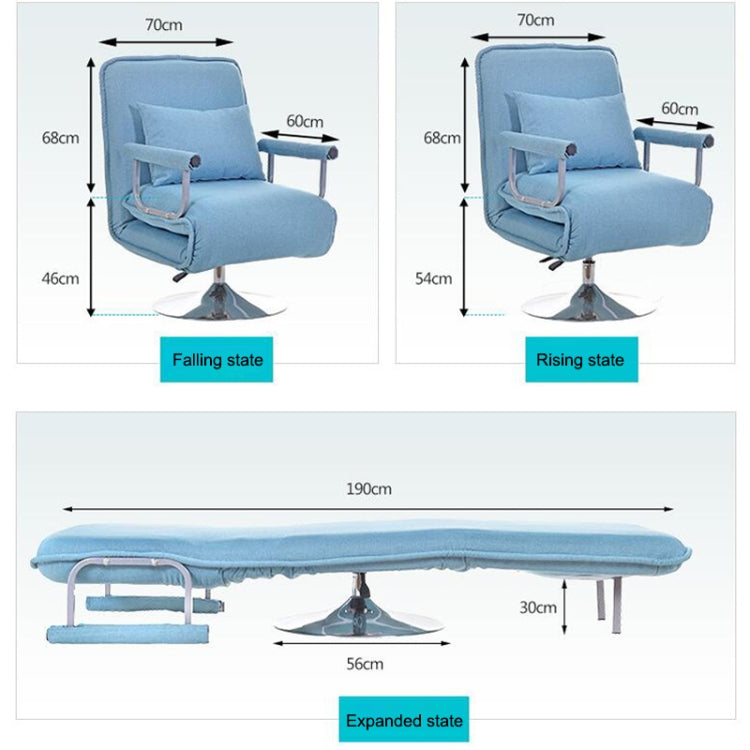 X1 Multifunctional Single Lunch Break Folding Rotating Lifting Cotton Recliner Sofa Bed