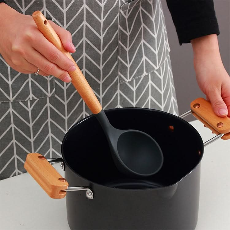 kn020 11 in 1 Wooden Handle Silicone Non-stick Spatula Spoon Kitchen Tool + Bucket Set Reluova