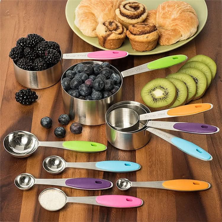 kn650 10 in 1 Colorful Stainless Steel Measuring Spoon Cake Mold Baking Tool Set - Reluova