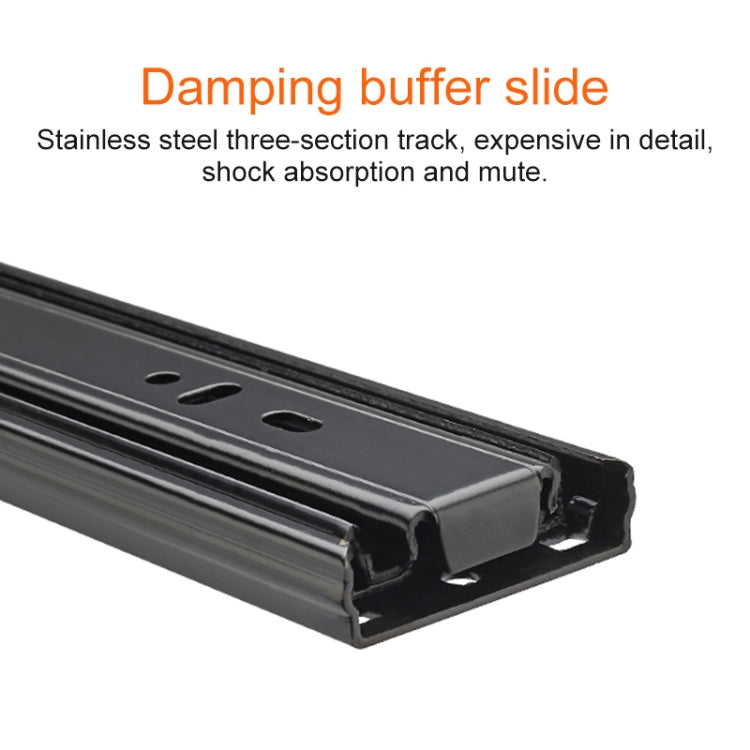 2pcs / Pair 10 inches 3-section Mute Cold Rolled Steel Sliding Drawer Slides Ball Slide Rail Length: 25cm My Store