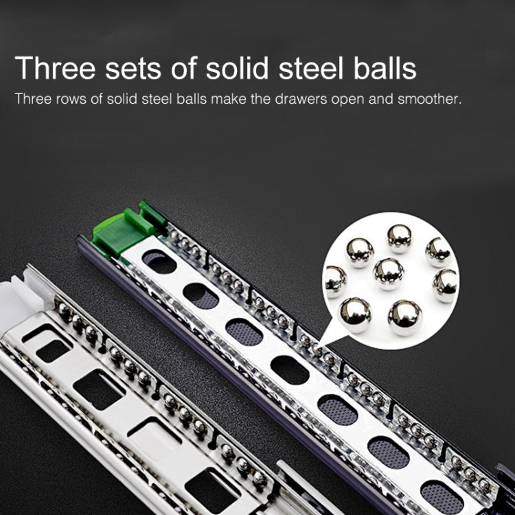 2pcs / Pair 10 inches 3-section Mute Cold Rolled Steel Sliding Drawer Slides Ball Slide Rail Length: 25cm My Store