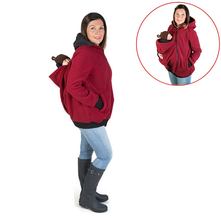 Three-in-one Multi-function Mother Kangaroo Zipper Hoodie Coat with Front Cap Size: M, Chest: 90-93cm, Waist: 70-72cm, Hip: 97-99cm My Store