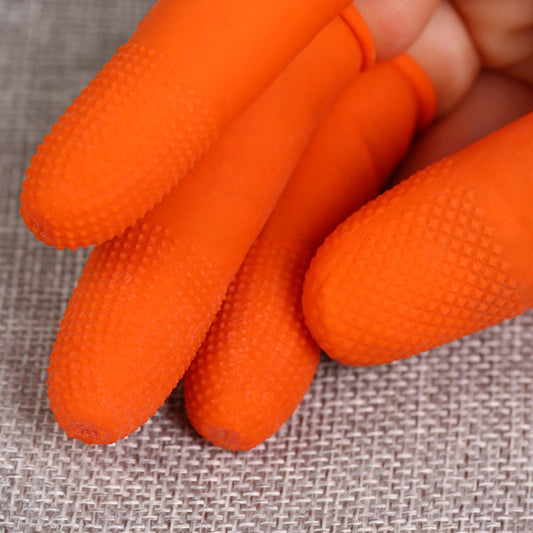 100pcs / Pack Antistatic Antislip Durable Fingertips Latex Protective Gloves, Size: M, 2.6*6.3cm