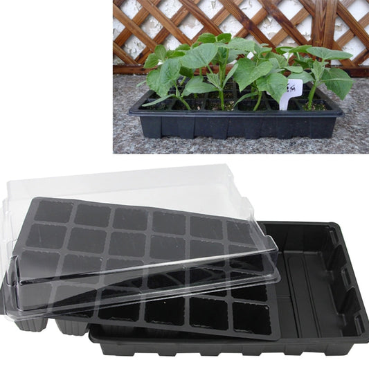 Seedling Tray Sprout Plate 24 Holes Nursery Pots Tray Lids Box For Gardening Bonsai Mini Greenhouse Nursery Plate Three Sets