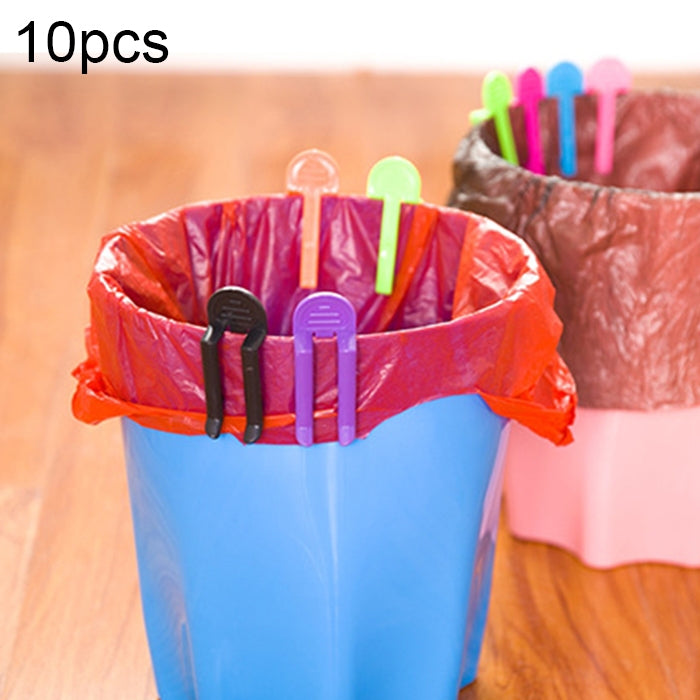 10pcs Universal Trash Bag Fixed Clip Waste Basket Rubbish Bin Garbage Can Clamp Rubbish Clip Non-slip Garbage Bag Clip, Random Color Delivery