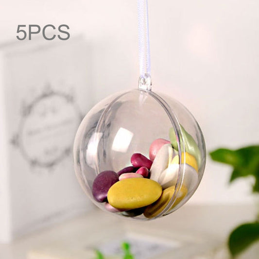 5 PCS Transparent Christmas Ball Hollow Plastic Sphere Ball Shaped Eternal Flower Ball Wedding Gifts Gift Box, Size: 4 x 4cm My Store