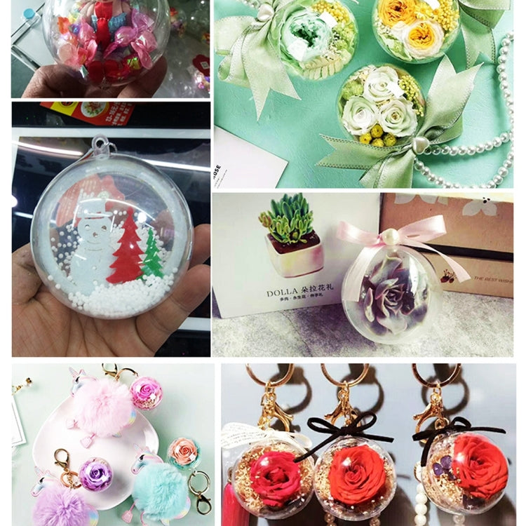 5 PCS Transparent Christmas Ball Hollow Plastic Sphere Ball Shaped Eternal Flower Ball Wedding Gifts Gift Box, Size: 10 x 10cm