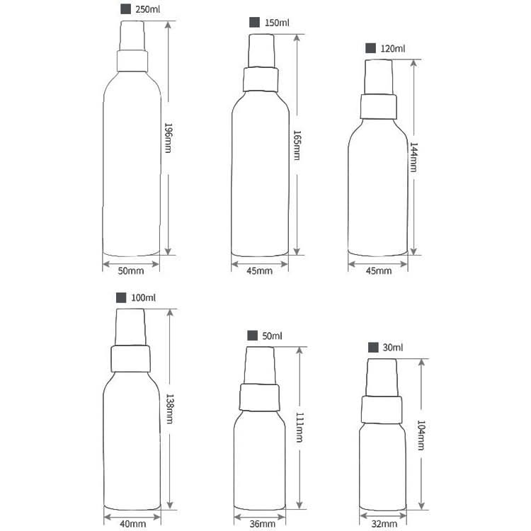 Refillable Glass Fine Mist Atomizers Aluminum Bottle, 50ml Reluova