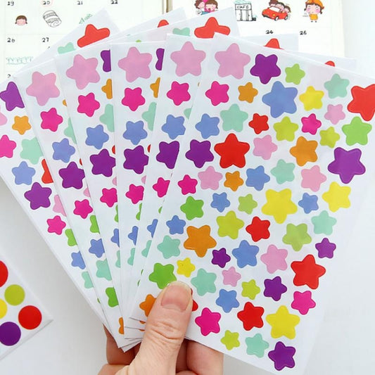 10 Packs Star Pattern Creative Children DIY Album Diary Watercolor Decorative Sticker