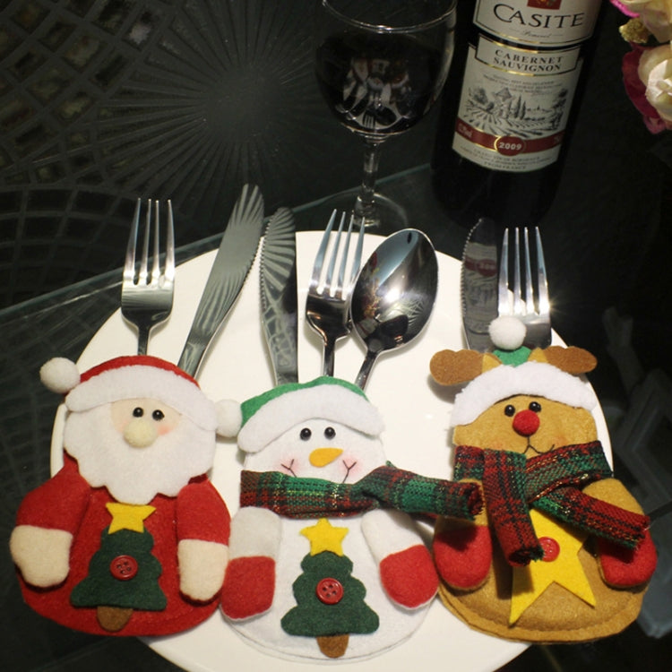 3 PCS 3 in 1 Christmas Decoration Gift Cutlery Holders Set, Random Style Delivery