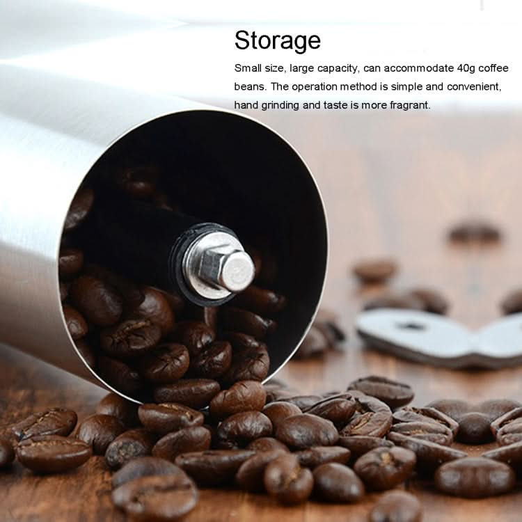 Portable Conical Burr Mill Manual Stainless Steel Hand Crank Coffee Bean Grinder, Capacity: 40g - Reluova