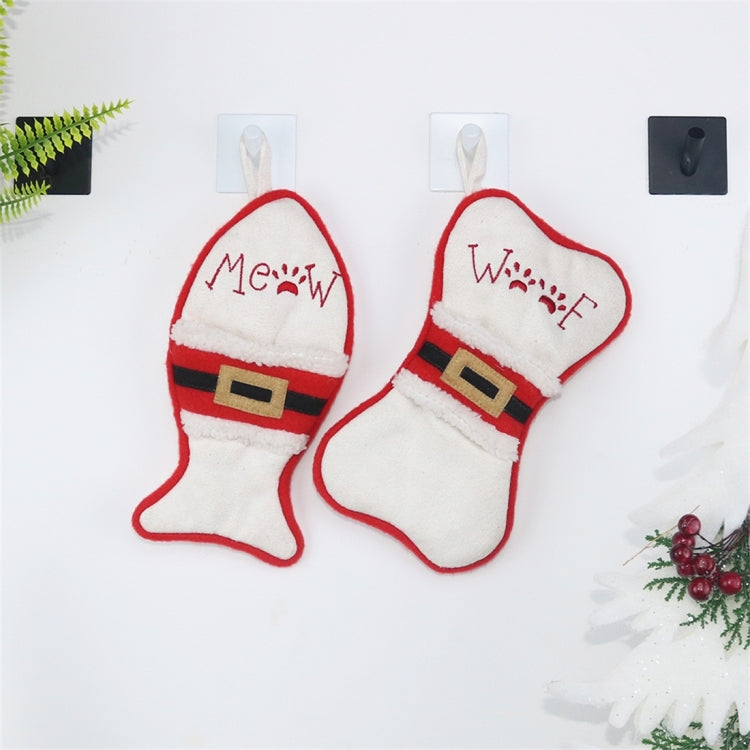 CX20223 Multi-function Fish Shape Christmas Sock Gift Bag Knife Fork Sleeve Christmas Tree Pendant Decoration My Store