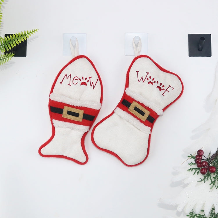 CX20223 Multi-function Bone Shape Christmas Sock Gift Bag Knife Fork Sleeve Christmas Tree Pendant Decoration My Store