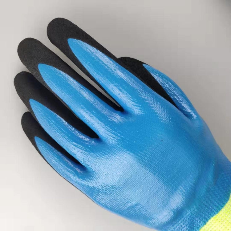 1 Pairs HEEP Ding Qing + Frosted anti-cut 2 Times Dipping Anti-cutting Waterproof Oil Resistant Non-slip Gloves