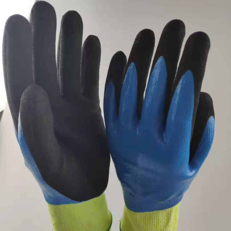 1 Pairs HEEP Ding Qing + Frosted anti-cut 2 Times Dipping Anti-cutting Waterproof Oil Resistant Non-slip Gloves