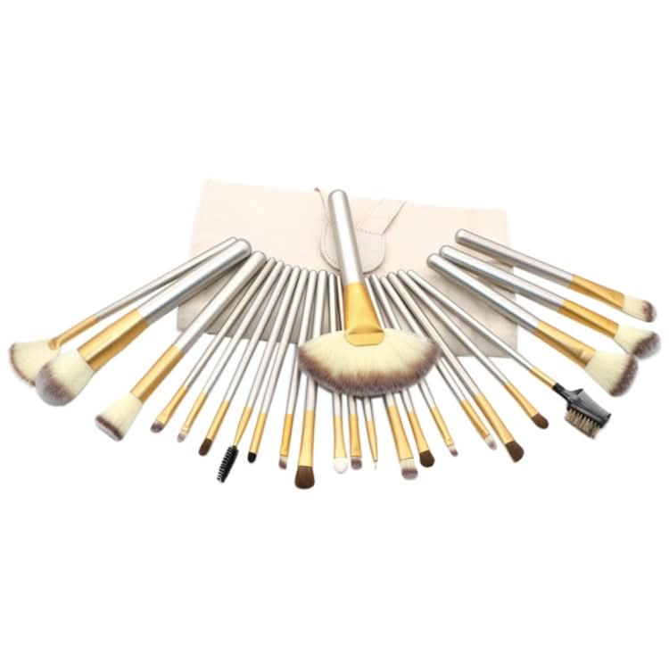 24 in 1 High-grade Beige Beauty Makeup Brushes Tools Kit, Size: 25.4*52.6cm-Reluova